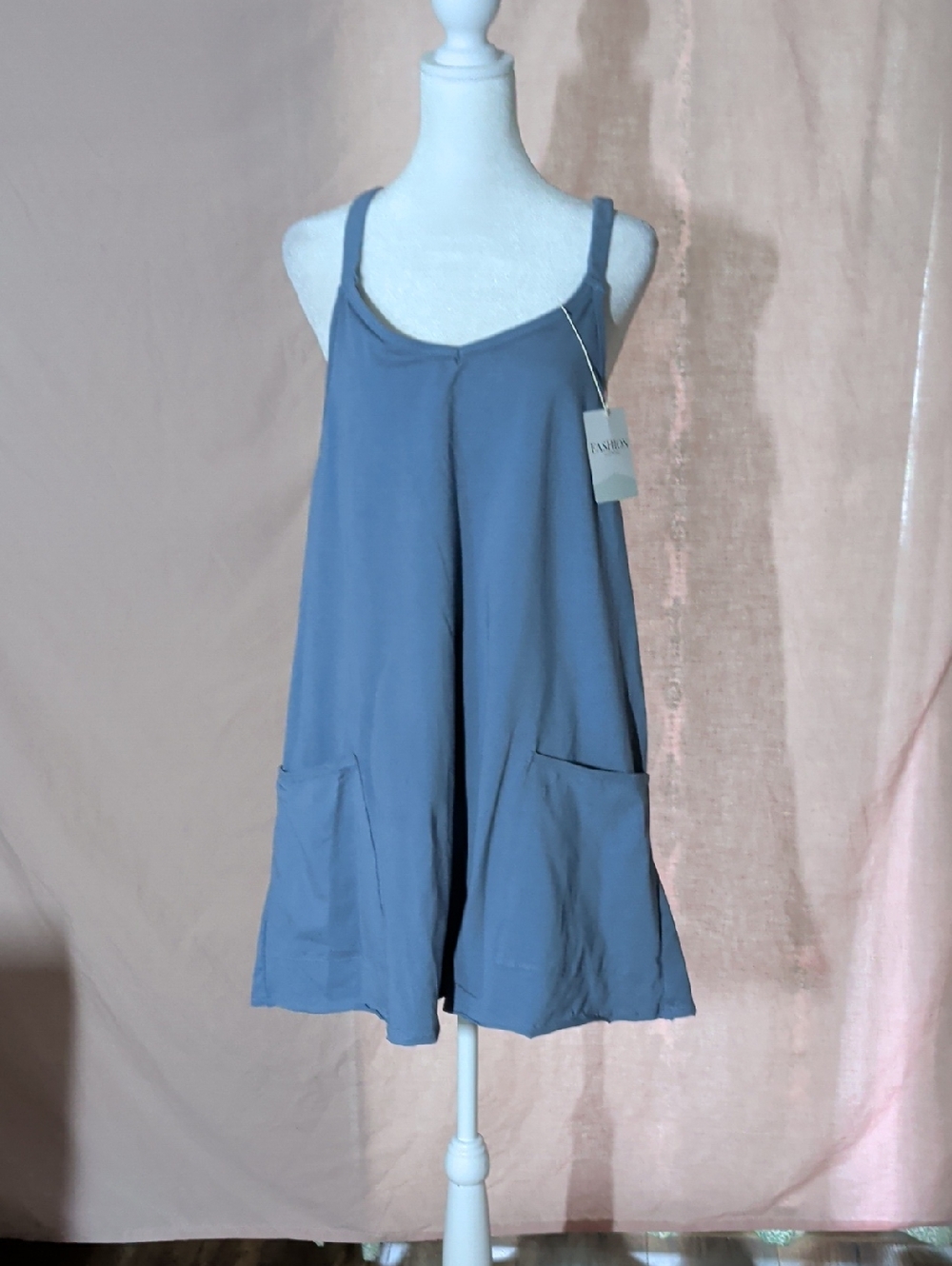 Scort Onesie With Overdress in Dusty Blue